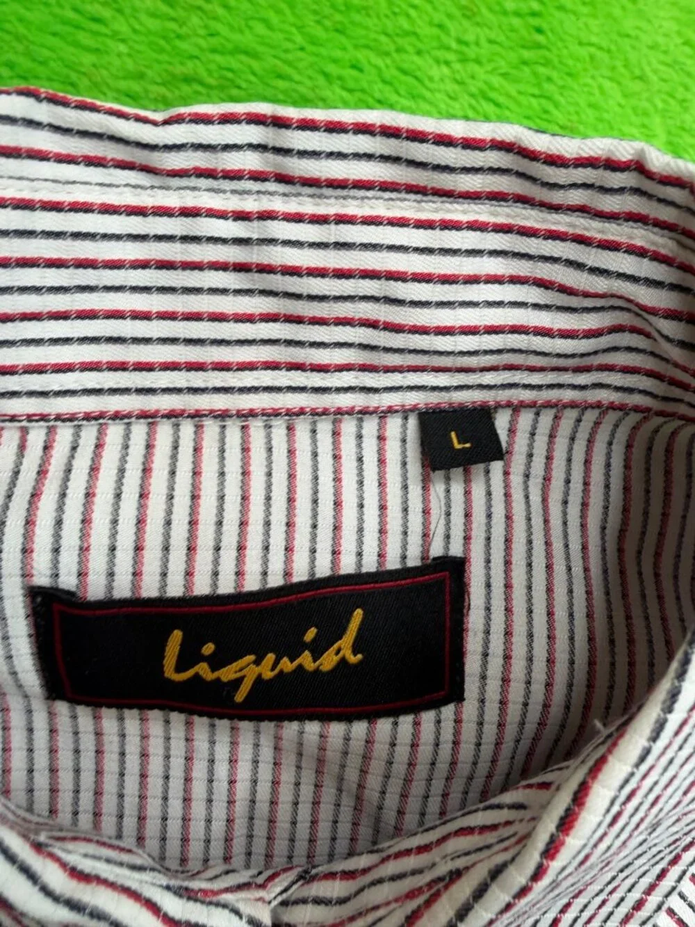 Vintage Liquid Western Pearl Snap Shirt Sz L Striped - Picture 3 of 7
